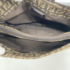 Fendi Handbag Zucca Nylon Canvas Brown Silver — view 4