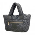 Chanel Tote Coco Cocoon Nylon Black Silver
