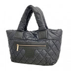 Chanel Tote Coco Cocoon Nylon Black Silver