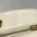 Chanel Handbag Quilted Leather White Gold 2-Way — view 6