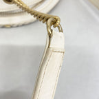 Chanel Handbag Quilted Leather White Gold 2-Way — view 8