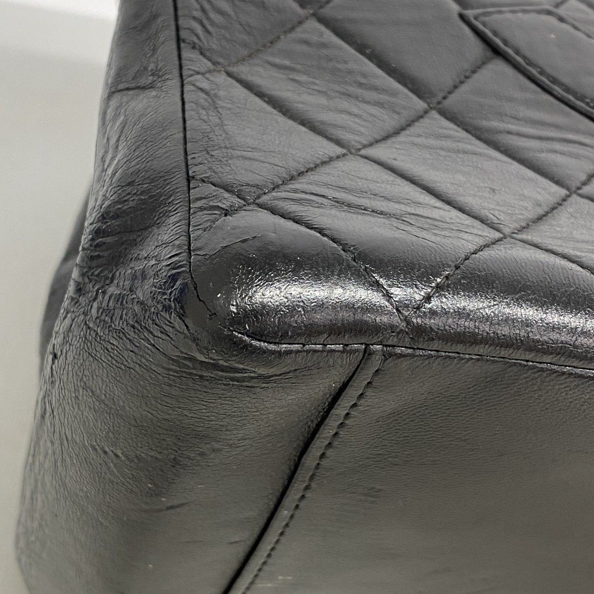 Chanel Chain Tote Quilted Lambskin Black Gold — view 6