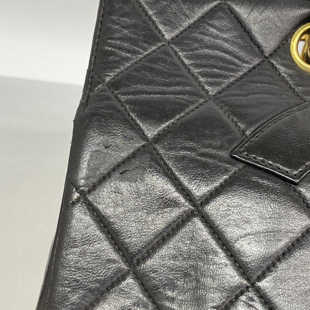 Chanel Chain Tote Quilted Lambskin Black Gold — view 7