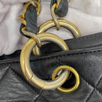 Chanel Chain Tote Quilted Lambskin Black Gold — view 8