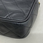 Chanel Shoulder Bag Quilted Lambskin Black Gold — view 6