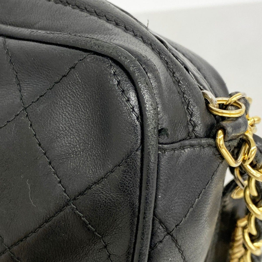 Chanel Shoulder Bag Quilted Lambskin Black Gold — view 7