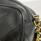 Chanel Shoulder Bag Quilted Lambskin Black Gold — view 7