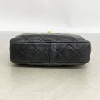 Chanel Shoulder Bag Quilted Lambskin Black Gold — view 3