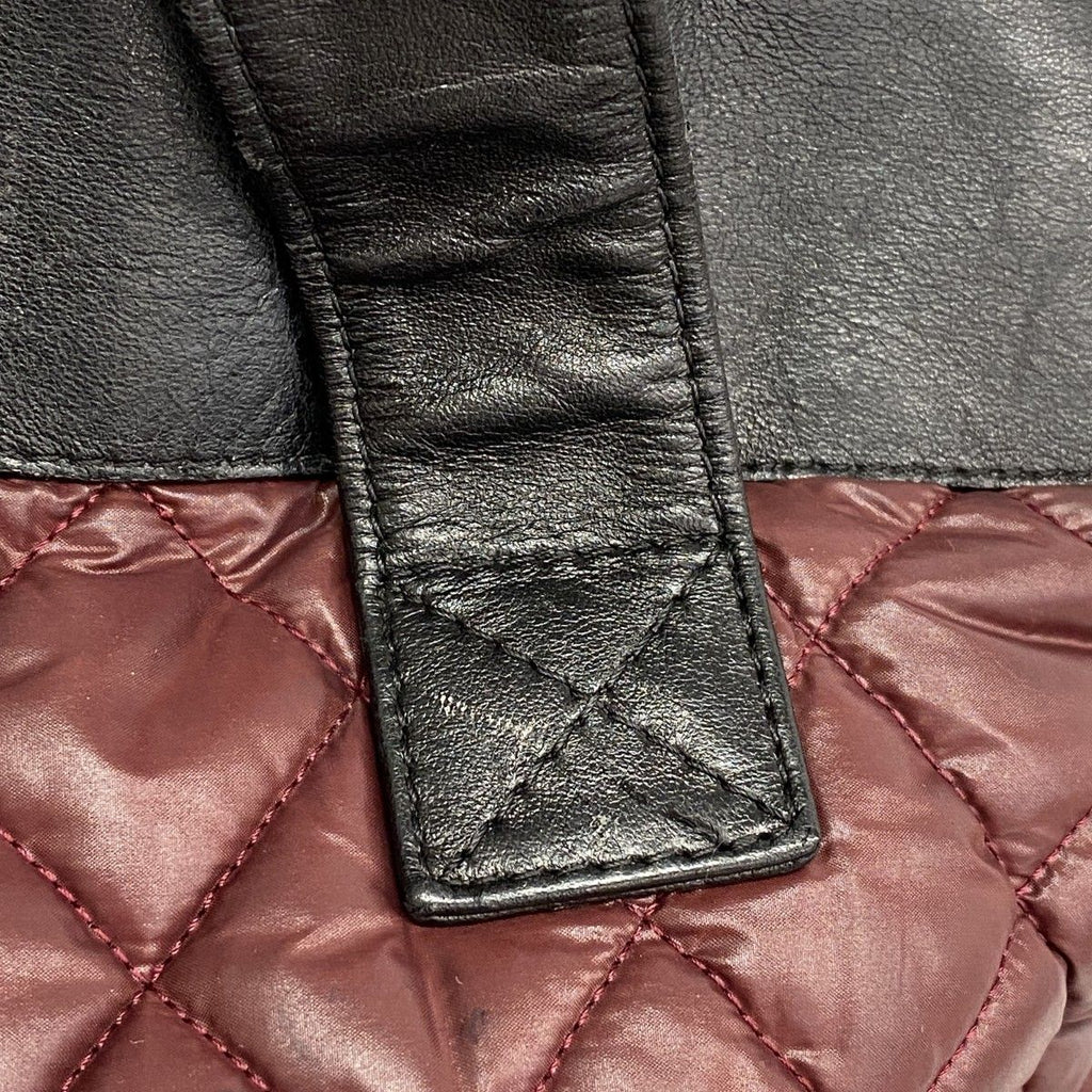 Chanel Tote Coco Cocoon Leather Nylon Red Black Gold — view 9