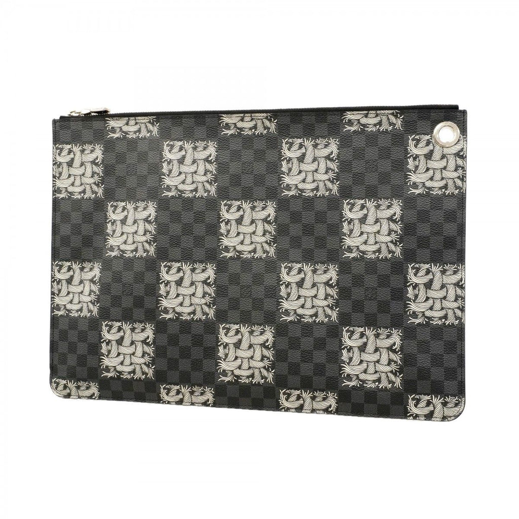Louis Vuitton Clutch Damier Graphite Pochette Jour GM Black Gray Christopher