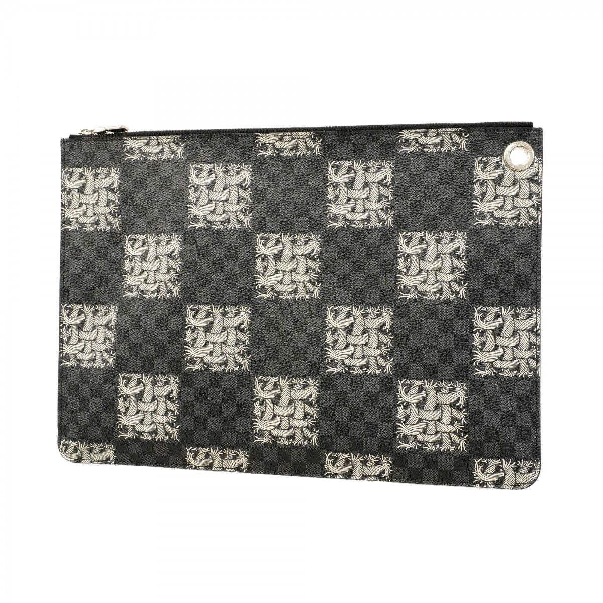 Louis Vuitton Clutch Damier Graphite Pochette Jour GM Black Gray Christopher