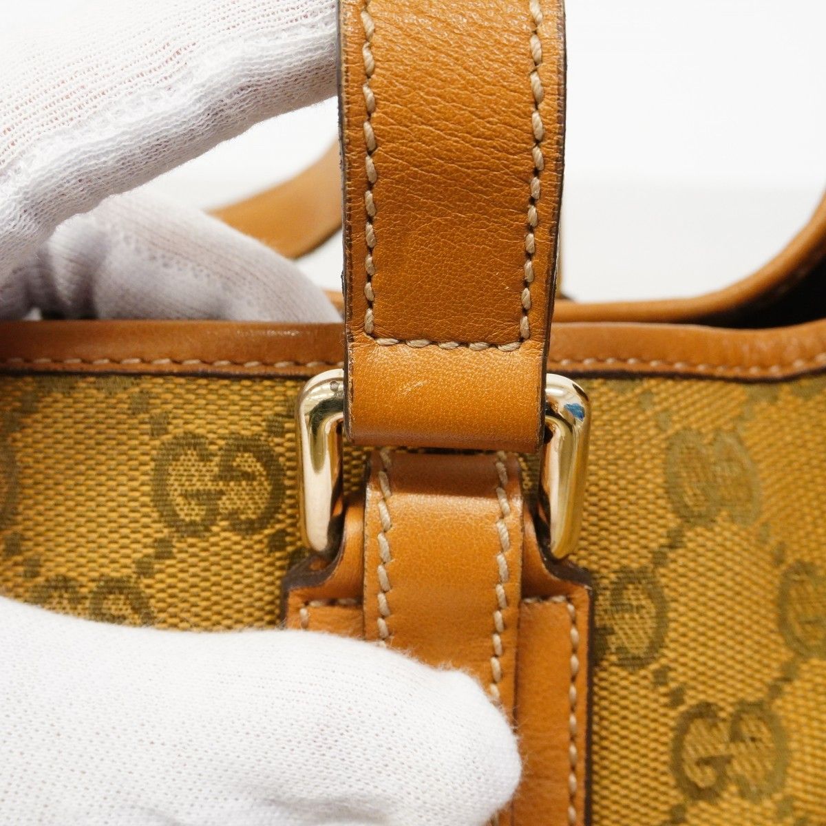 Gucci Tote GG Canvas Brown Gold — view 9