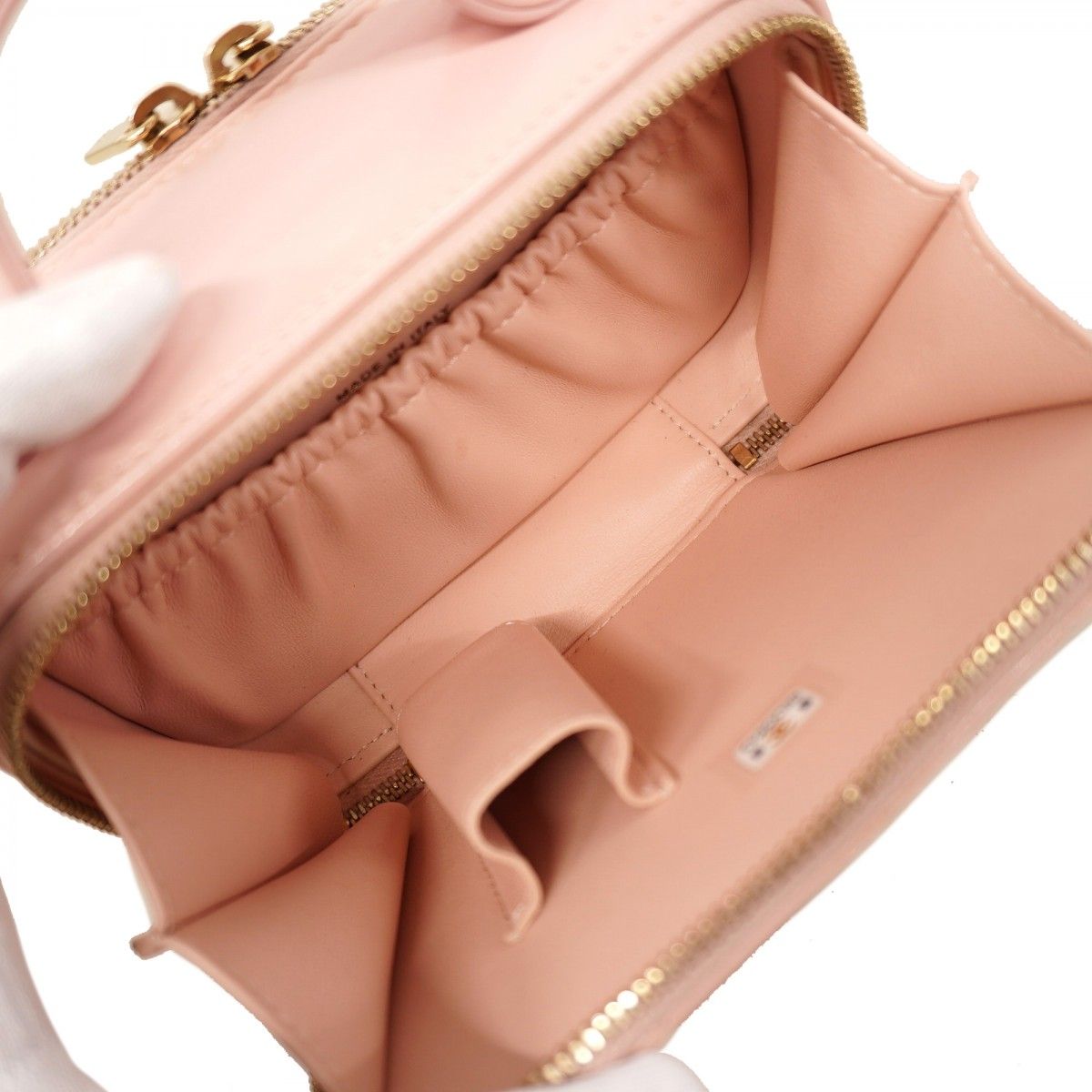 Chanel Vanity Bag Quilted Lambskin Pink Champagne Gold 2-Way — view 4