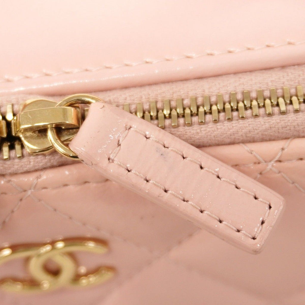 Chanel Vanity Bag Quilted Lambskin Pink Champagne Gold 2-Way — view 7