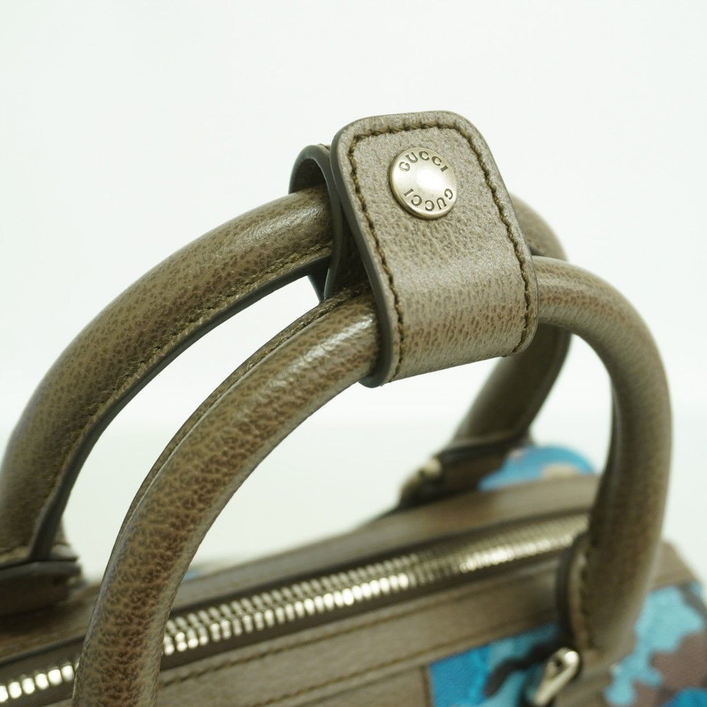 Gucci Handbag Camouflage Blue Brown Silver 2-Way — view 8