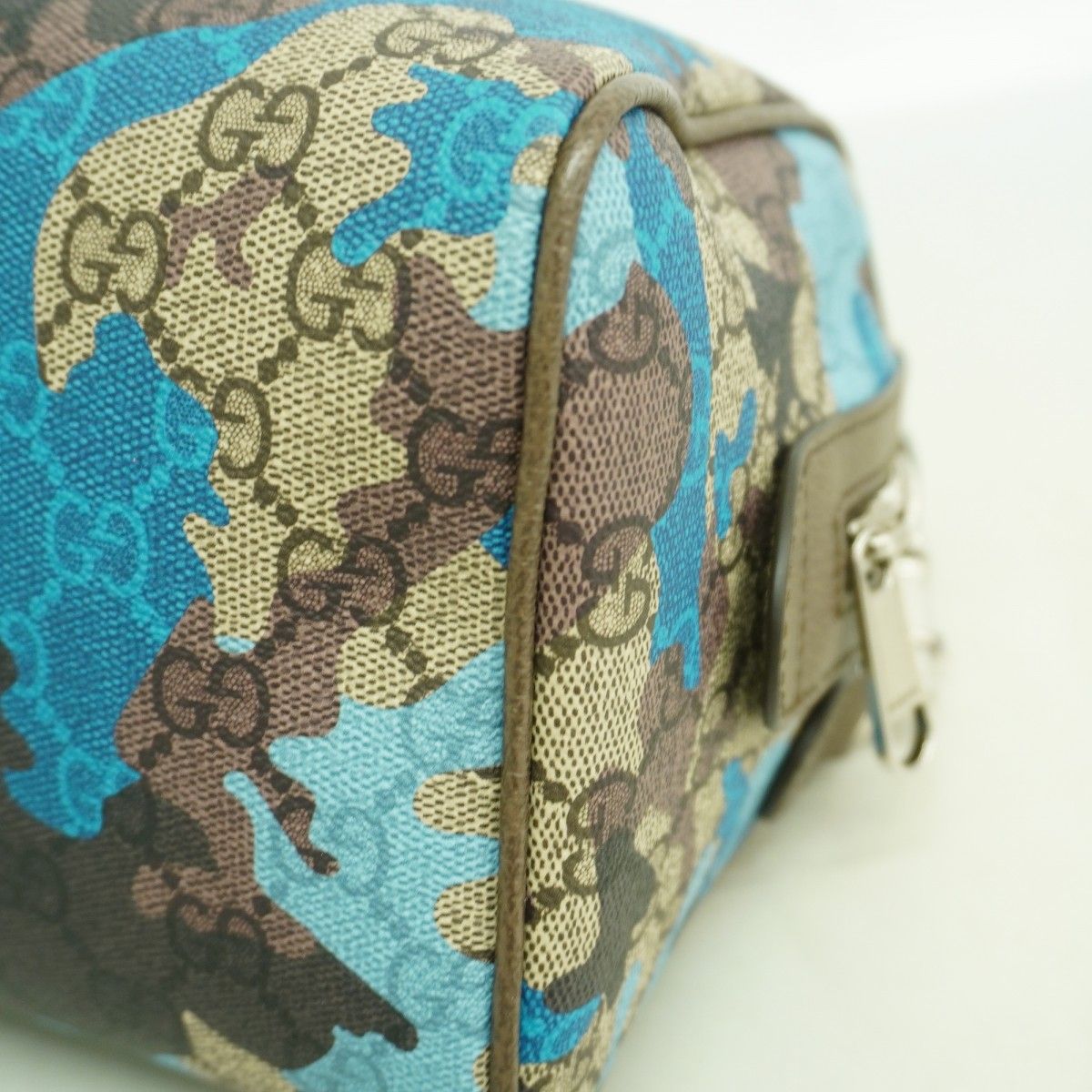 Gucci Handbag Camouflage Blue Brown Silver 2-Way — view 7