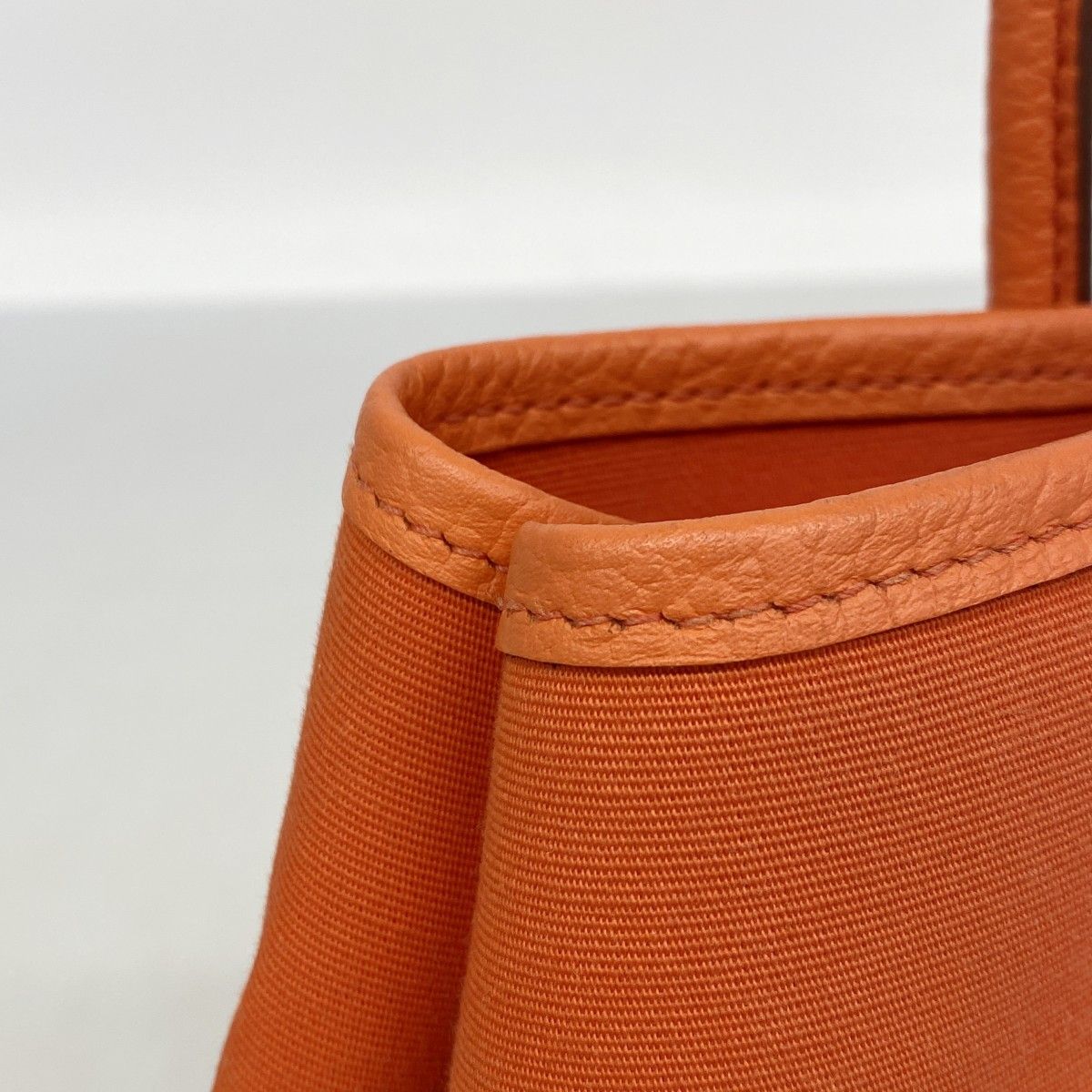 Hermes Tote Garden Party TPM Toile Officier Orange Capucines Silver — view 7