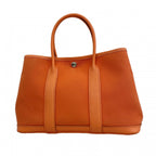 Hermes Tote Garden Party TPM Toile Officier Orange Capucines Silver