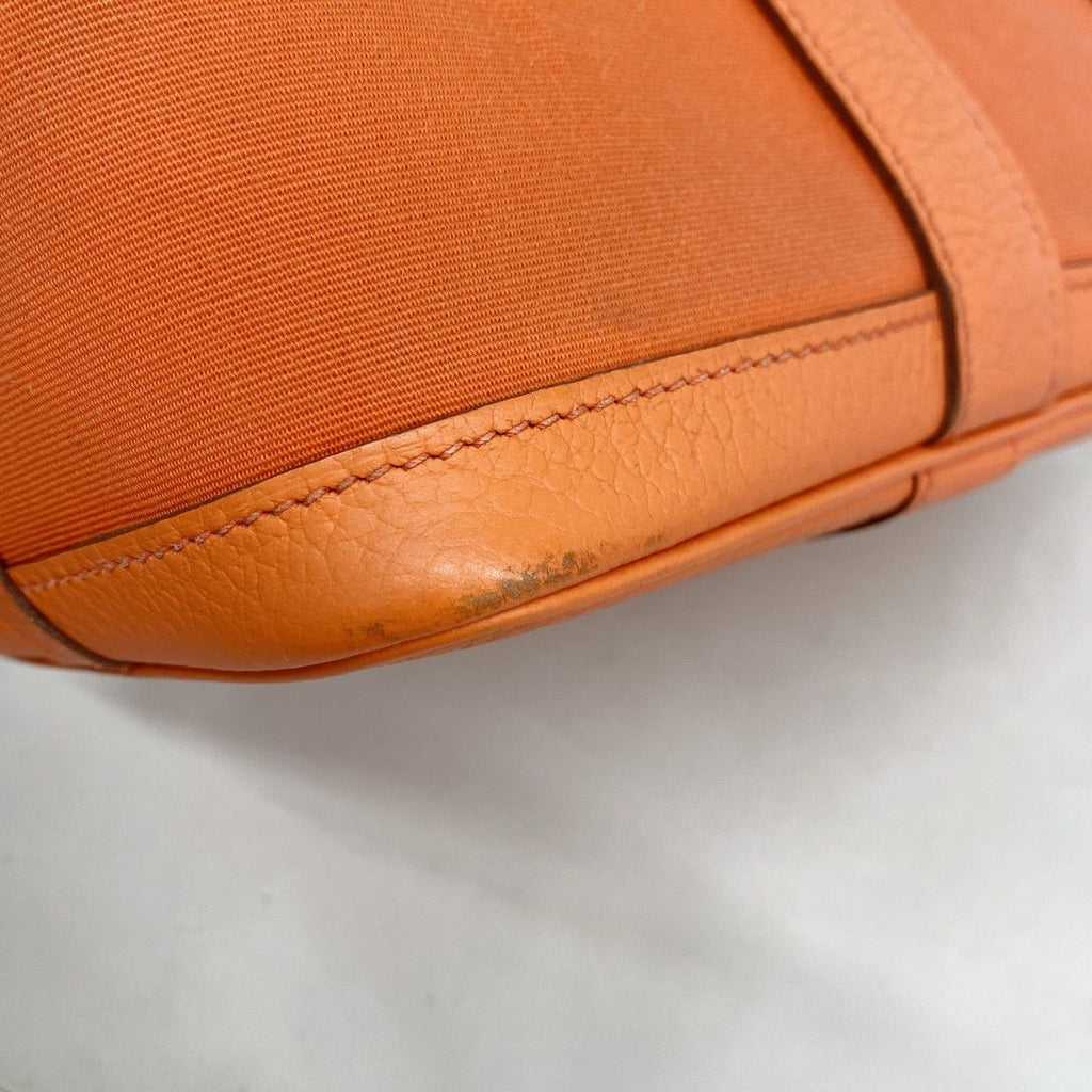 Hermes Tote Garden Party TPM Toile Officier Orange Capucines Silver — view 6