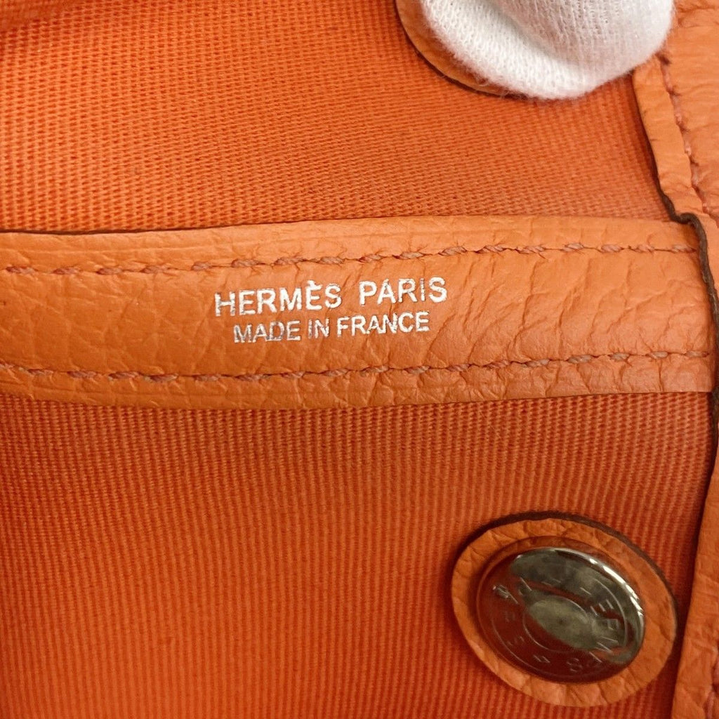 Hermes Tote Garden Party TPM Toile Officier Orange Capucines Silver — view 5