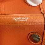 Hermes Tote Garden Party TPM Toile Officier Orange Capucines Silver — view 5