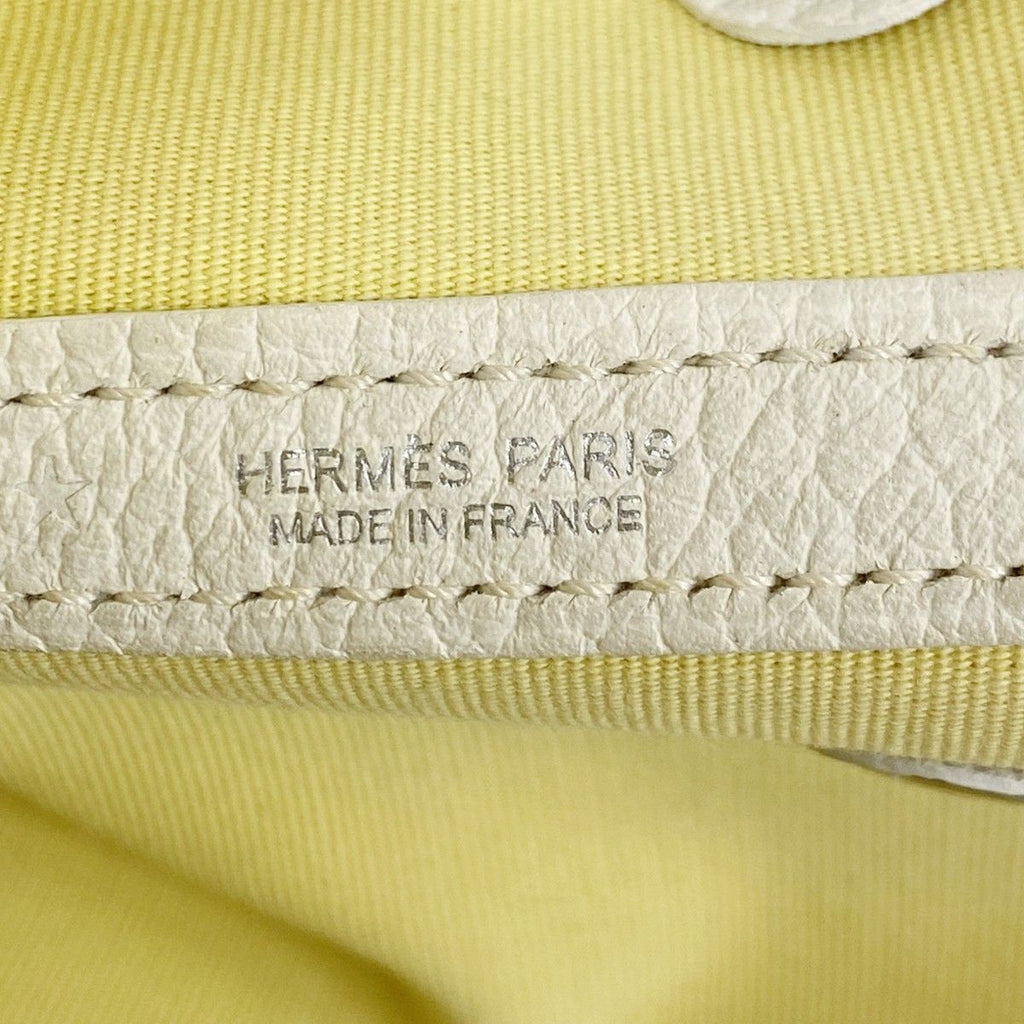 Hermes Tote Garden Party TPM Toile Officier Yellow Silver — view 5