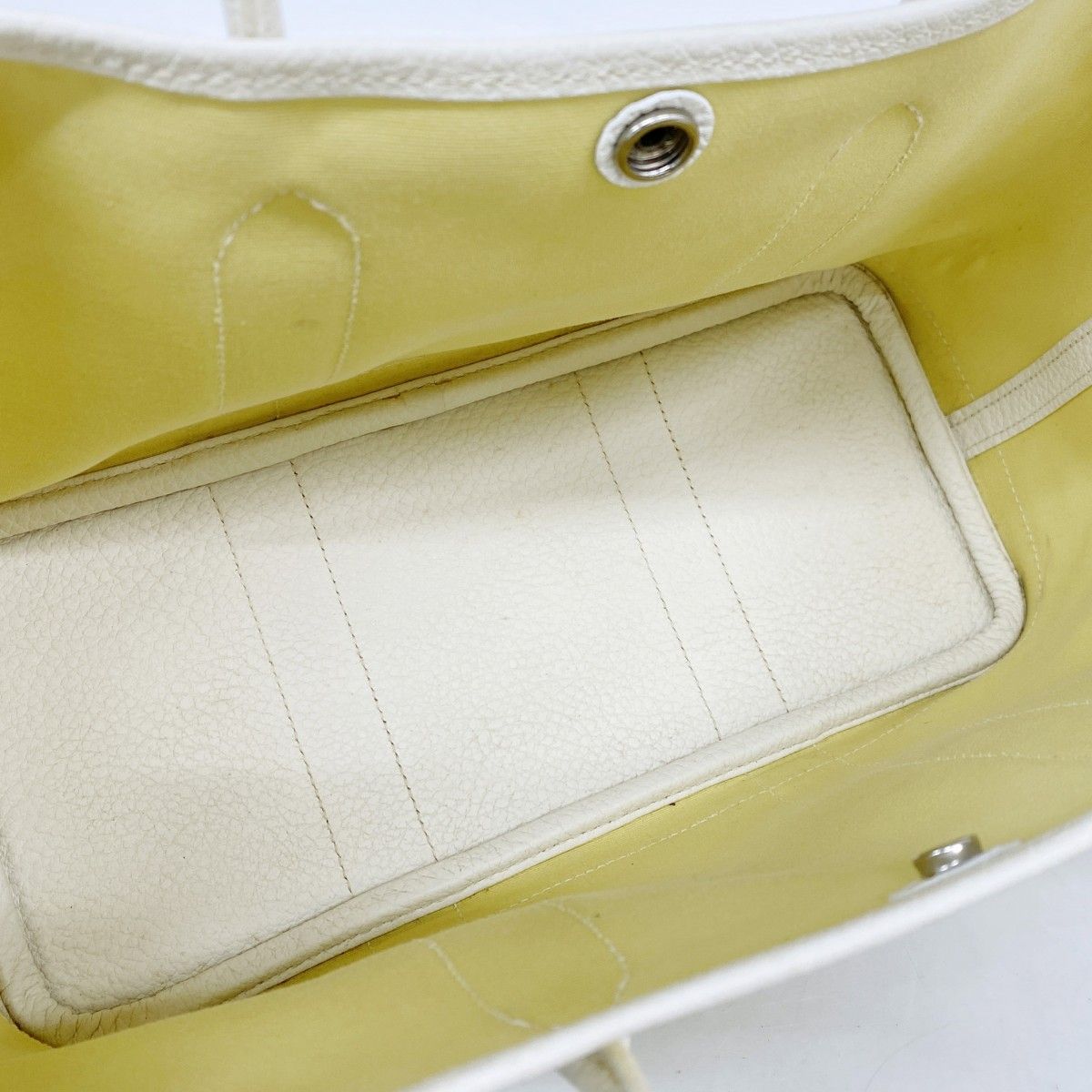 Hermes Tote Garden Party TPM Toile Officier Yellow Silver — view 4