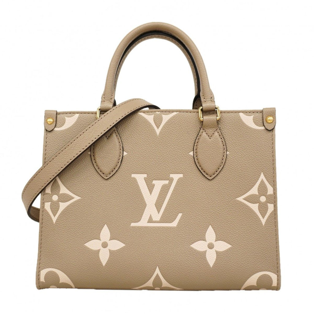Louis Vuitton Handbag Monogram Empreinte Bicolor On The Go PM Tourtelle Cream