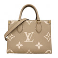 Louis Vuitton Handbag Monogram Empreinte Bicolor On The Go PM Tourtelle Cream