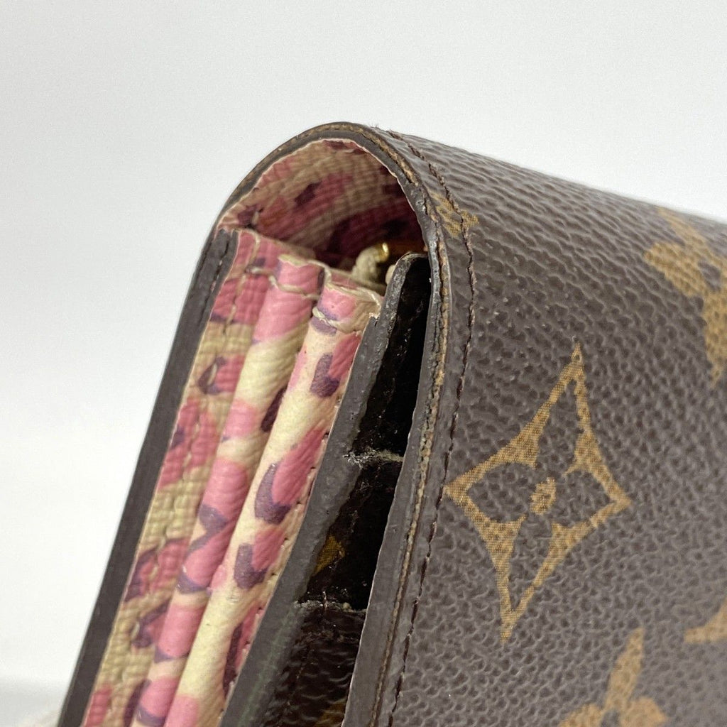 Louis Vuitton Wallet Monogram Leopard Collection Portefeuille Sarah Brown Pink — view 9