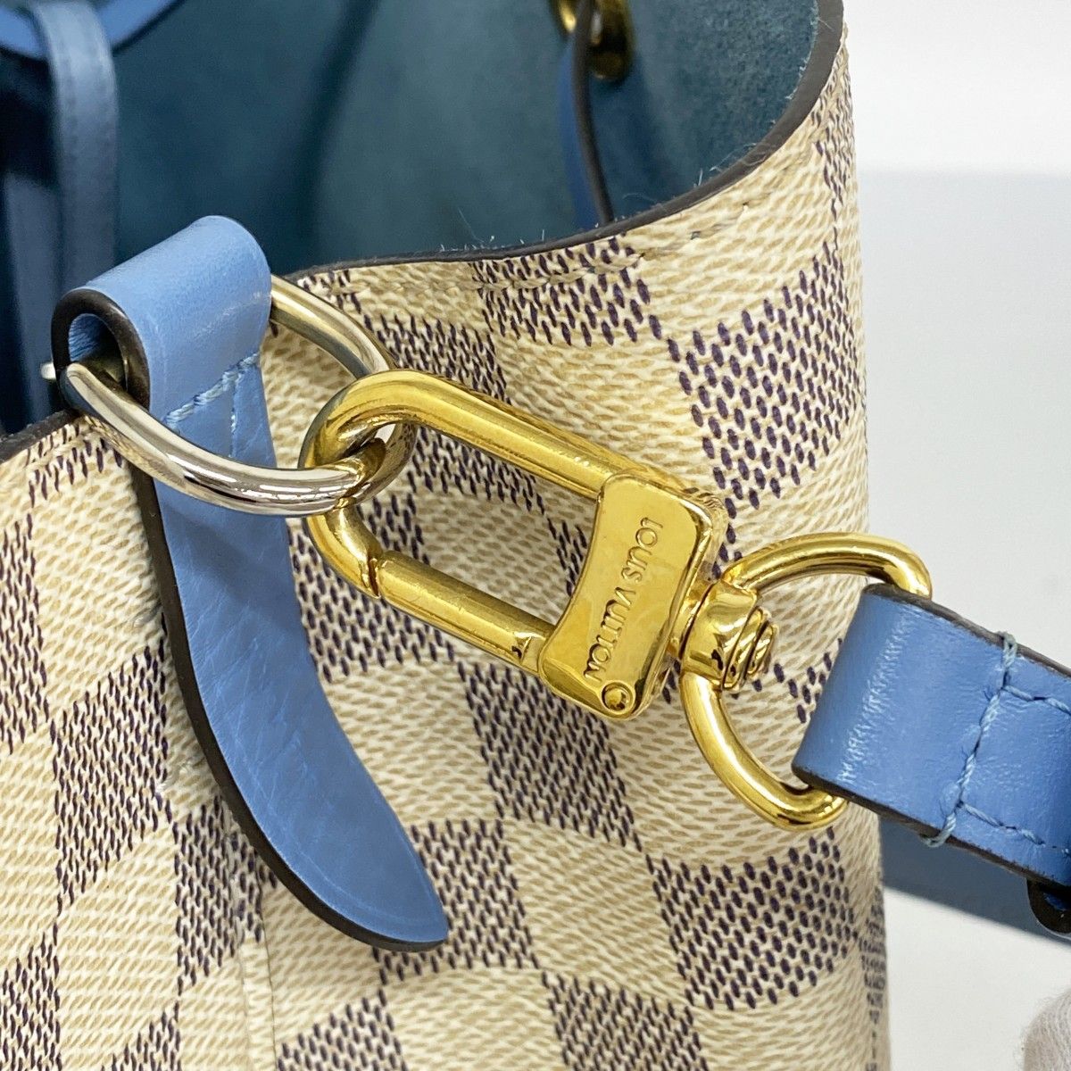 Louis Vuitton Shoulder Bag Damier Azur Neo Noe White Blue — view 8