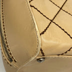 Chanel Handbag Wild Stitch Lambskin Beige Gold — view 6
