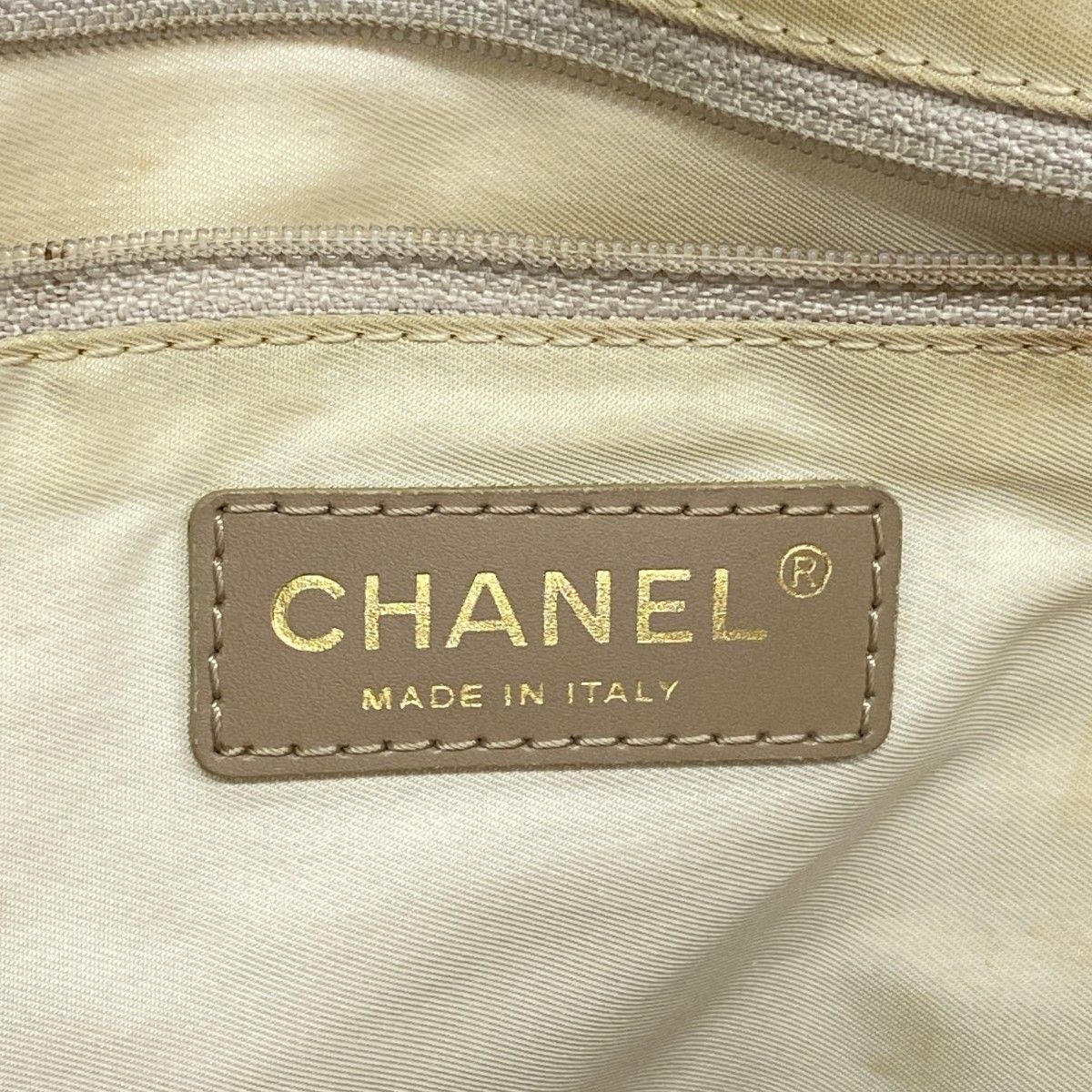 Chanel Tote New Travel Nylon Beige Silver Gold — view 5