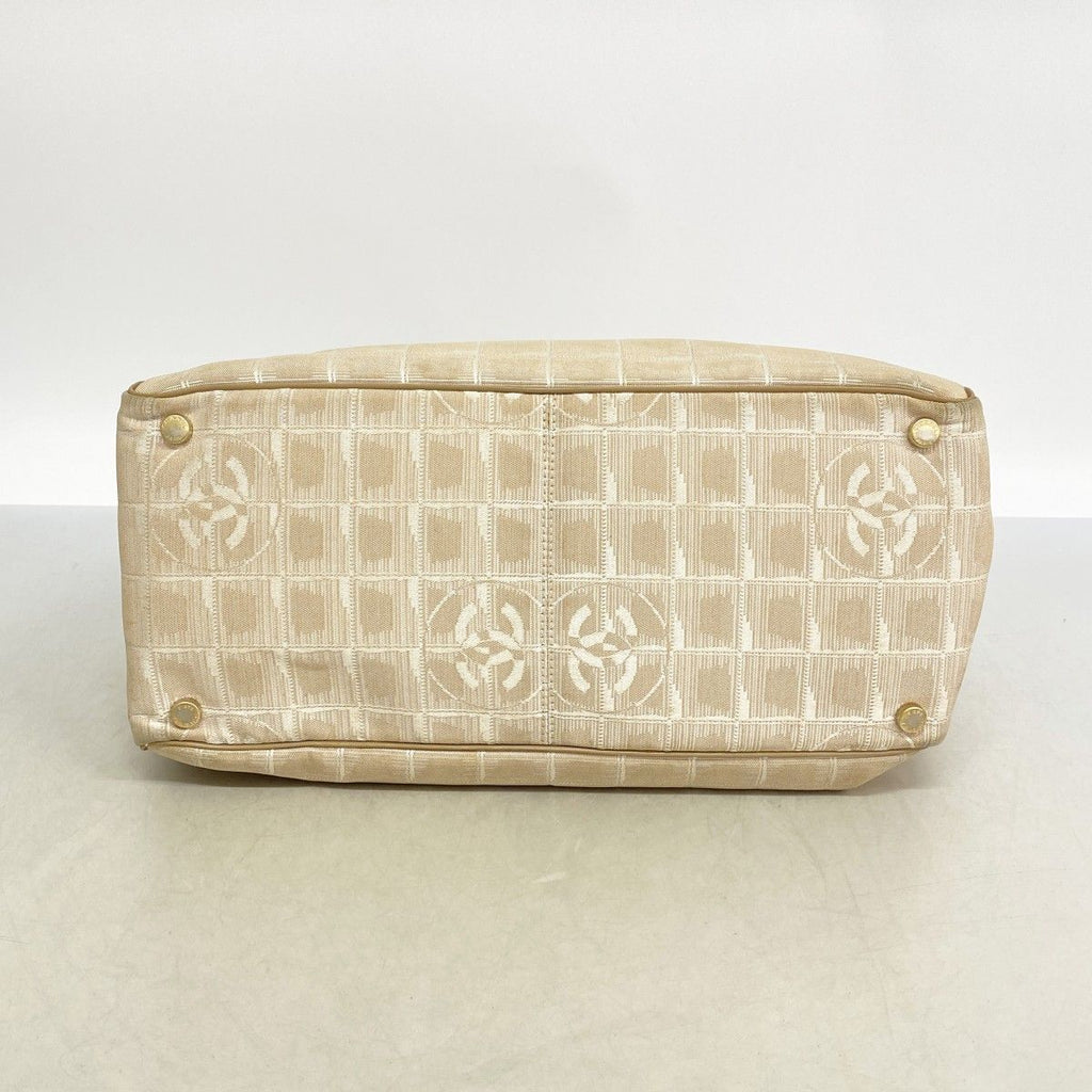 Chanel Tote New Travel Nylon Beige Silver Gold — view 3