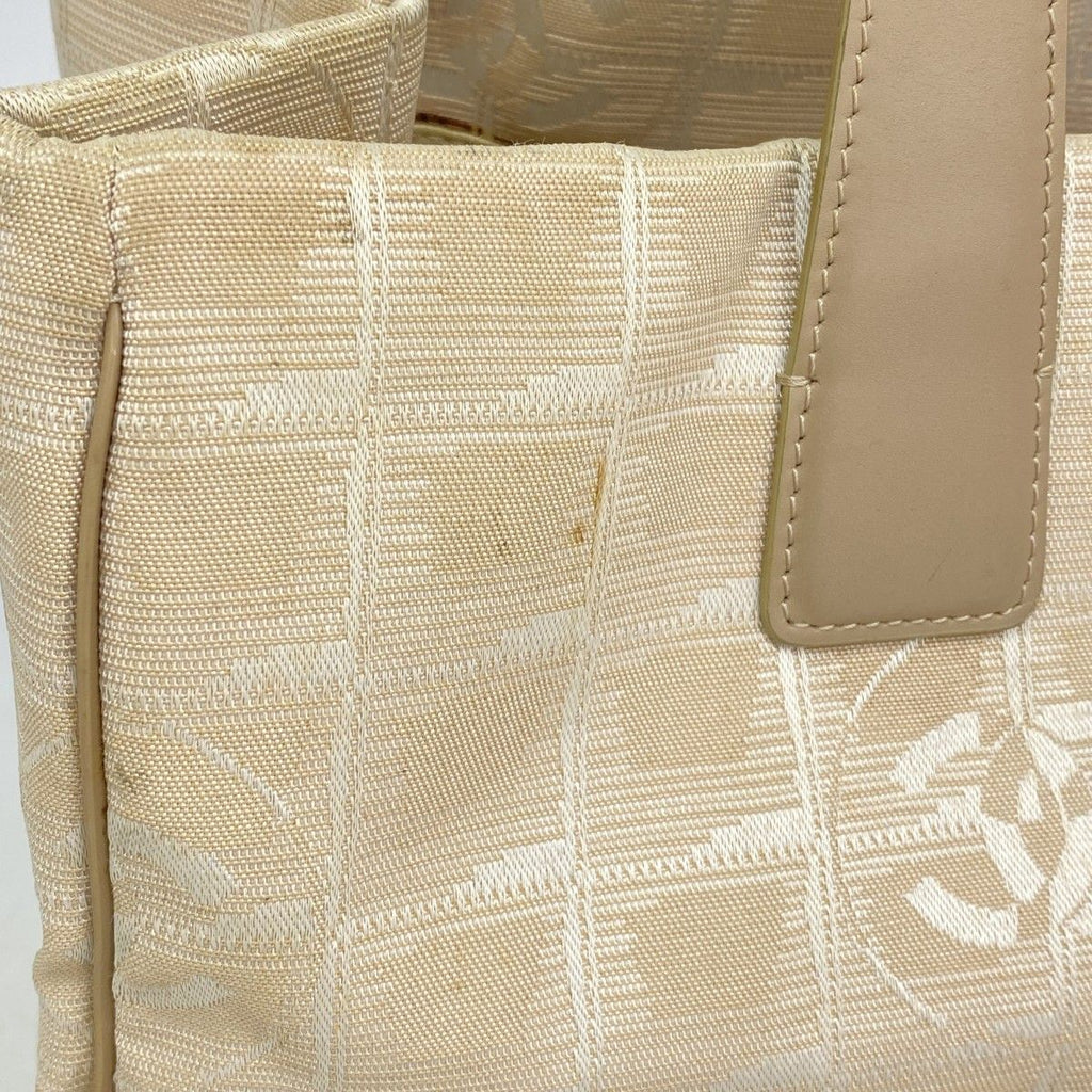 Chanel Tote New Travel Nylon Beige Silver Gold — view 9
