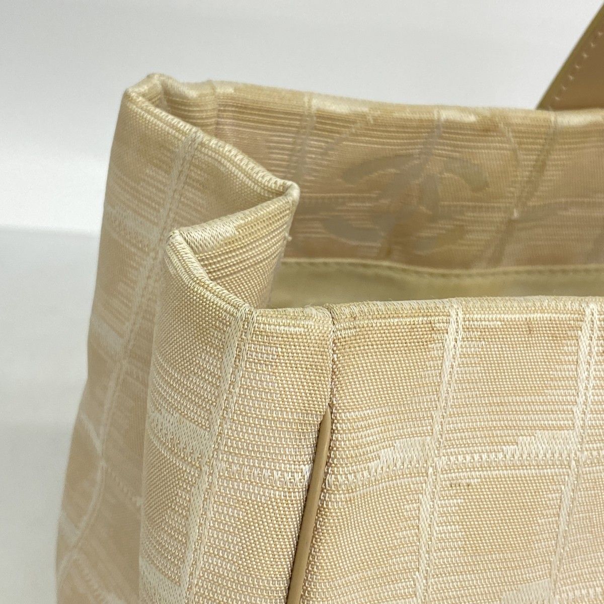 Chanel Tote New Travel Nylon Beige Silver Gold — view 6