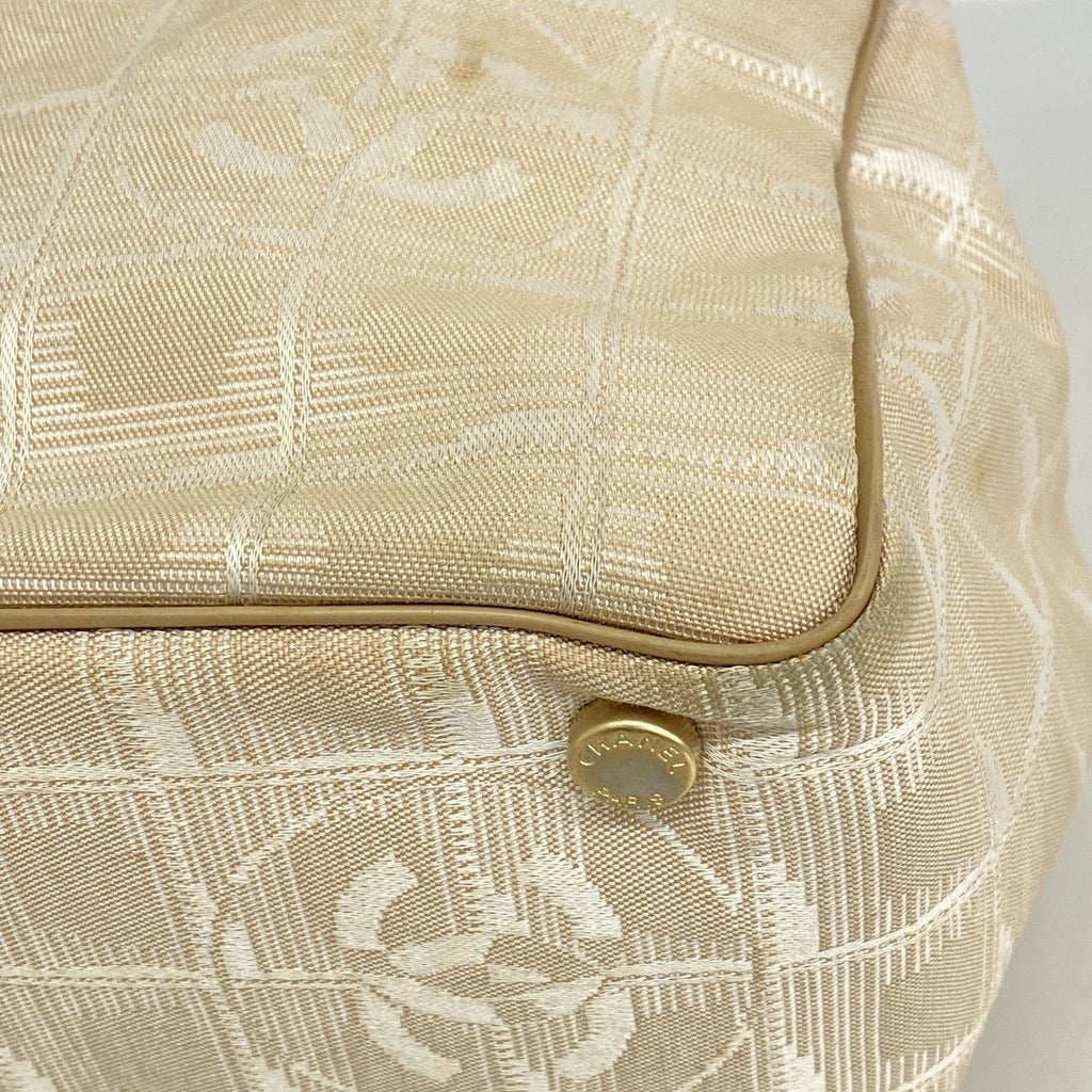 Chanel Tote New Travel Nylon Beige Silver Gold — view 8