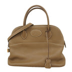 Hermes Handbag Bolide 31 Taurillon Clemence Etoupe Silver 2-Way