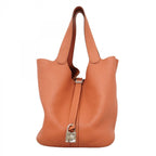 Hermes Handbag Picotin Lock GM Taurillon Clemence Vert Clair Silver