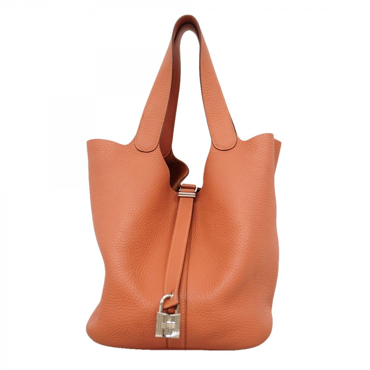 Hermes Handbag Picotin Lock GM Taurillon Clemence Vert Clair Silver