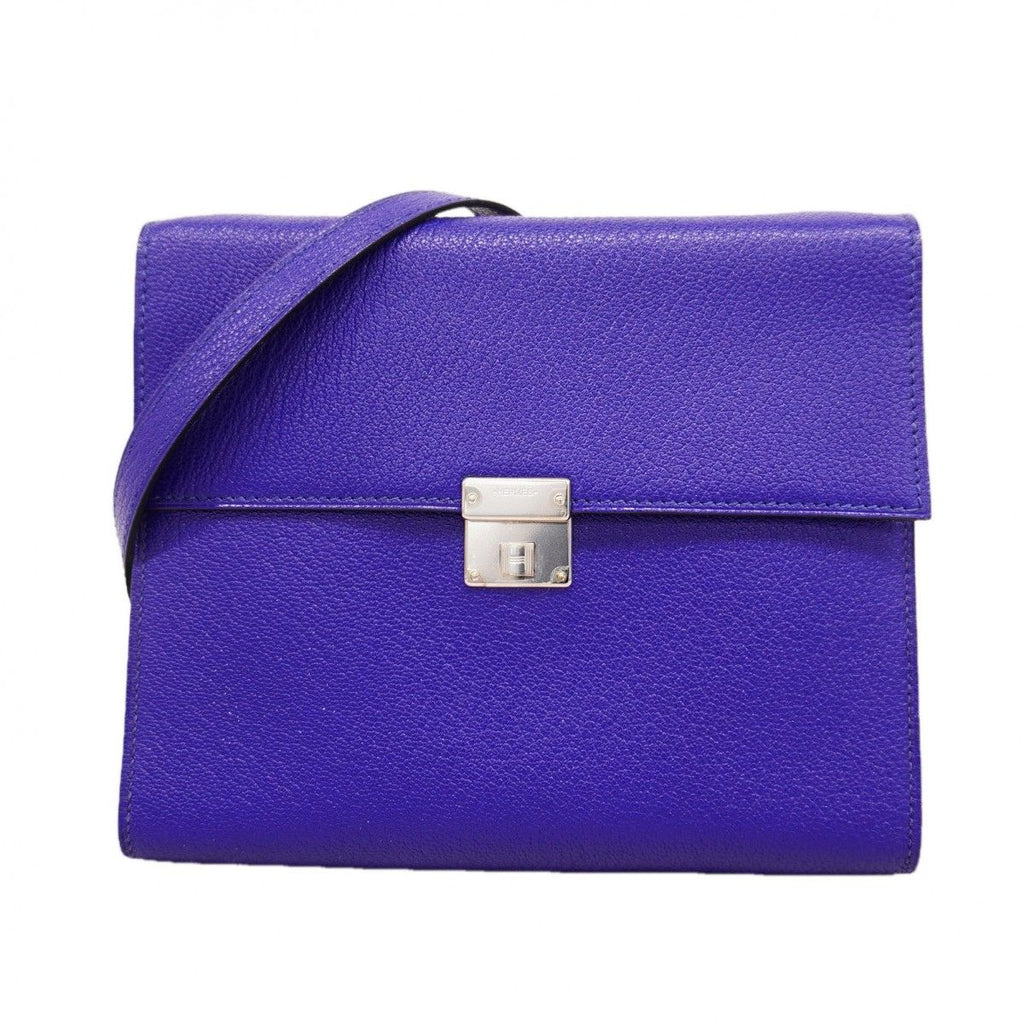 Hermes Shoulder Bag Click 16 Chevre Misor Blue Electric Silver