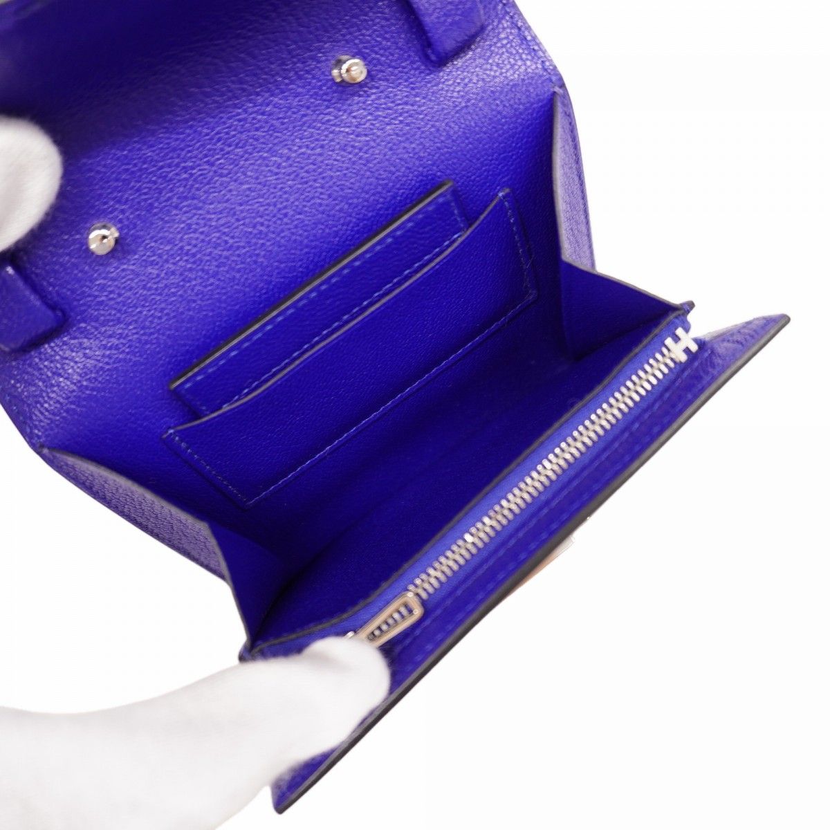 Hermes Shoulder Wallet Cinetic Tougo Evercuff Blue Electric Silver — view 4