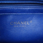 Chanel Shoulder Bag Mini Quilted Patent Leather Gray Blue Silver — view 5