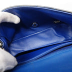 Chanel Shoulder Bag Mini Quilted Patent Leather Gray Blue Silver — view 4