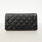 Chanel Wallet Quilted Caviar Leather Black Gold — view 7