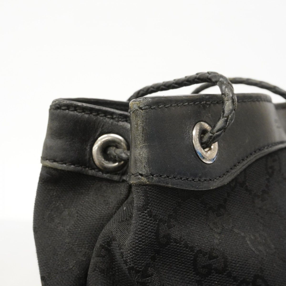 Gucci Shoulder Bag GG Canvas Black Silver — view 6