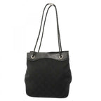 Gucci Shoulder Bag GG Canvas Black Silver