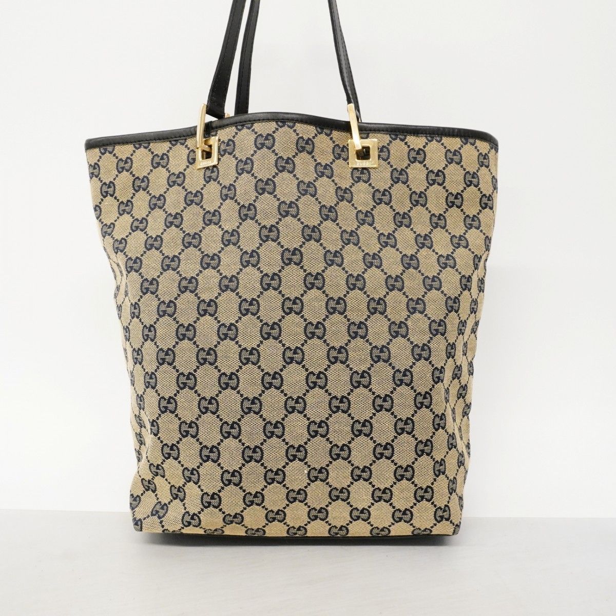 Gucci Tote GG Canvas 002 Navy Black Gold — view 8