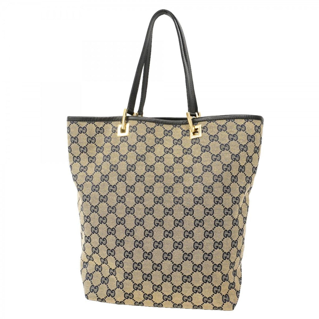 Gucci Tote GG Canvas 002 Navy Black Gold