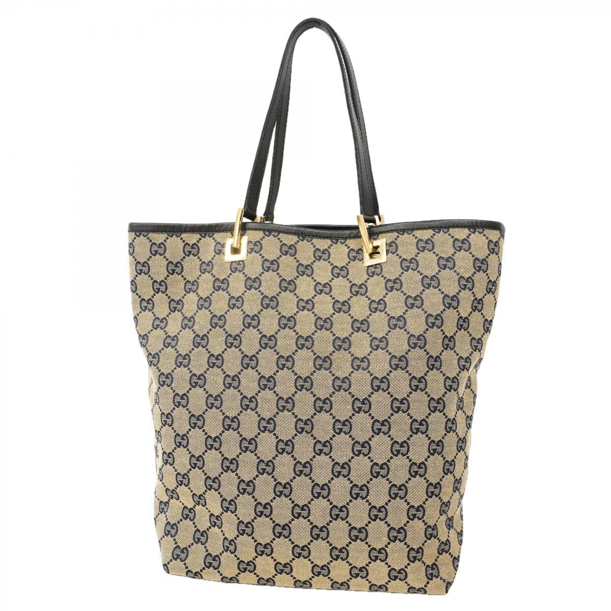 Gucci Tote GG Canvas 002 Navy Black Gold